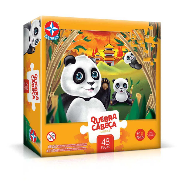 Imagem de Quebra-Cabeça Grandão Pandas 48 peças - Estrela