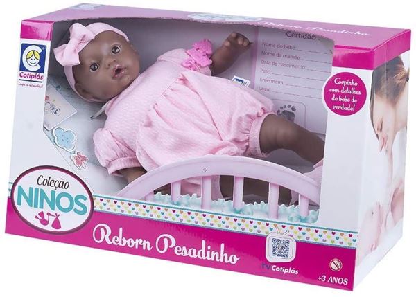 Imagem de Boneca Ninos Reborn Pesadinho Negro - Cotiplás