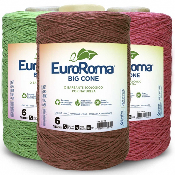 Imagem de Barbante Euroroma 6 1,8kg Branco/Cores