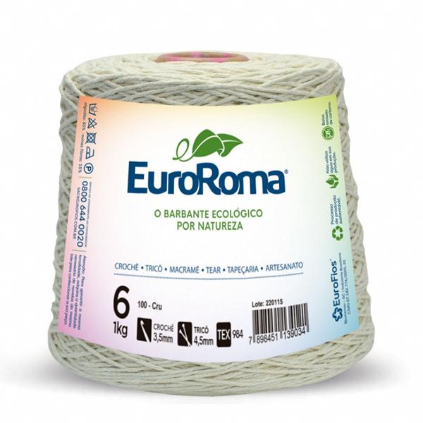 Imagem de Barbante Euroroma 1kg Cru 6 ou 8