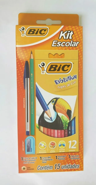 Imagem de Kit Escolar Lápis de Cor - 15 Unidades - Bic