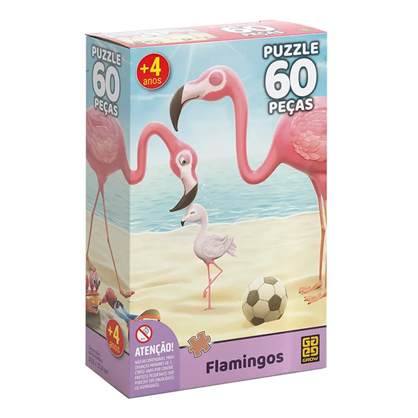 Imagem de Quebra-Cabeça 60 Peças - Flamingos