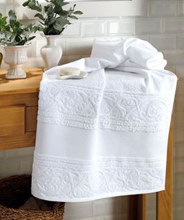 Imagem de Toalha de Lavabo 30cm x 45cm - Jacquard Softart FJ-6650 - Branca