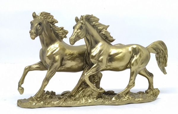 Imagem de Estátua Cavalo Dupla - Ouro