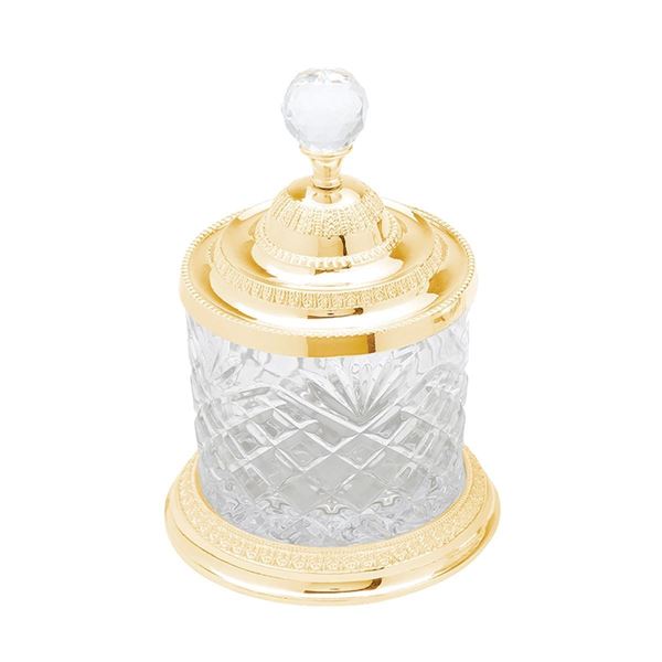 Imagem de Pote Decorativo Multiuso Dourado - Cristal e Zamac - 10,5 x 16,5cm