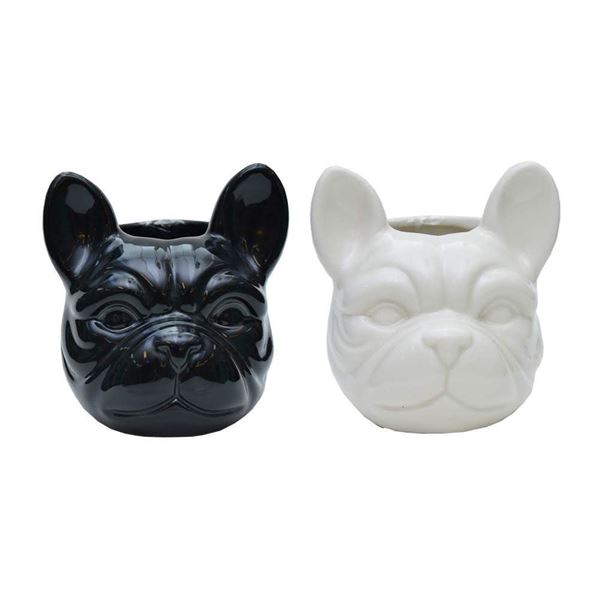 Imagem de Cachepot Bulldog - Preto/Branco