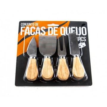 Imagem de Conjunto de Facas para Queijo - 4 Peças - Livon