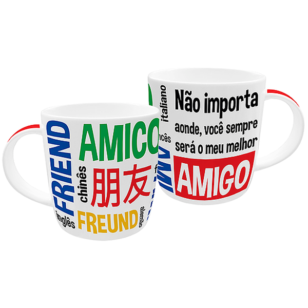 Imagem de Caneca Amigo Idiomas 320ml - DM Brasil