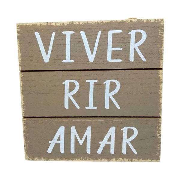 Imagem de Placa Decorativa de Madeira Mensagens - 15 x 15cm