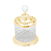 Imagem de Pote Decorativo Multiuso Dourado - Cristal e Zamac - 12,5 x 18,5cm