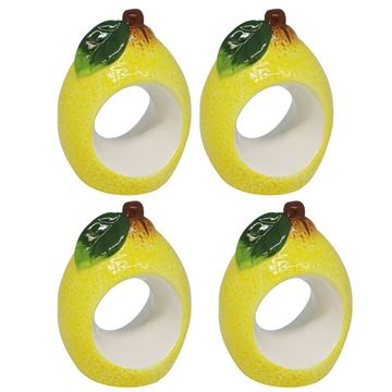 Imagem de Conjunto Anéis para Guardanapos Lemons - 4 Peças