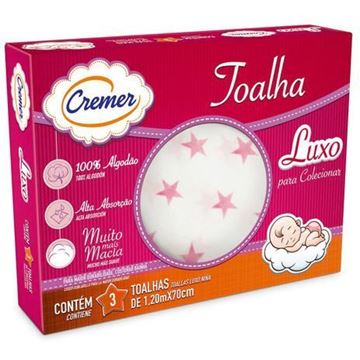 Imagem de Toalha Estampada Rosa Luxo- 3 Peças - Cremer