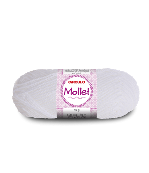 Imagem de Lã Mollet Círculo 40g Nº3/6 - 10 Branco