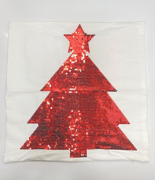 Imagem de Capa de Almofada Árvore de Natal - 45 x 45cm - Vermelha
