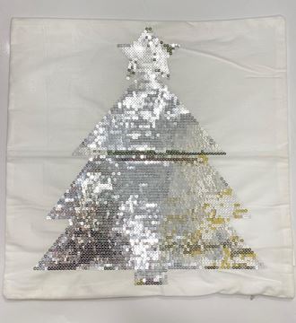 Imagem de Capa de Almofada Árvore de Natal - 45 x 45cm - Prata