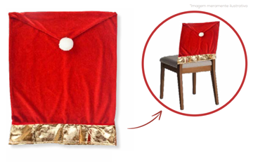 Imagem de Capa para Cadeira - Gorro Natal Papai Noel Ouro