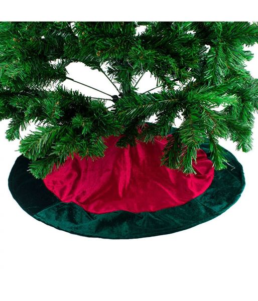 Saia para Árvore de Natal 80cm - Vinho e Verde - Button Shop