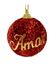 Imagem de Bola de Natal Vermelha Palavras - 6cm